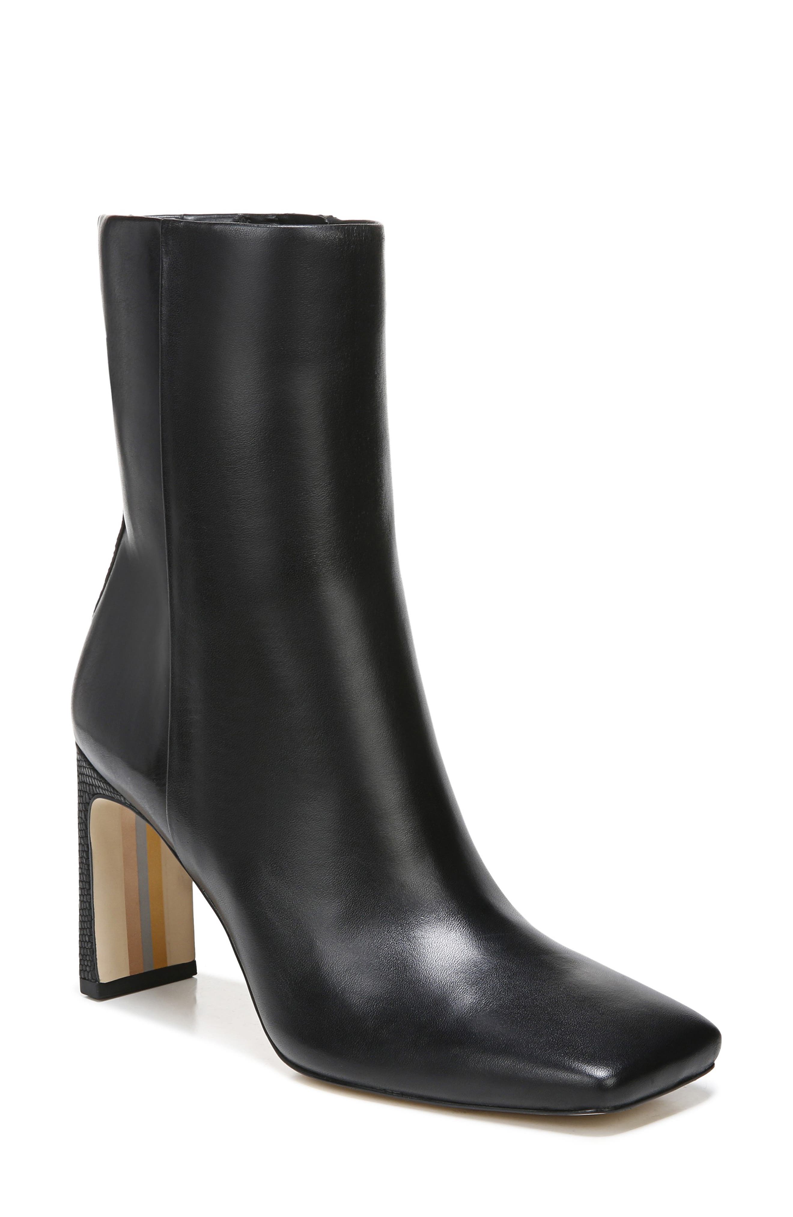 sam edelman black leather ankle boots