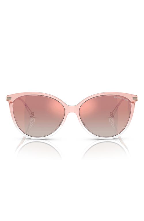 Michael Kors 56mm Gradient Cat Eye Sunglasses In Rose Gold  display picture 1
