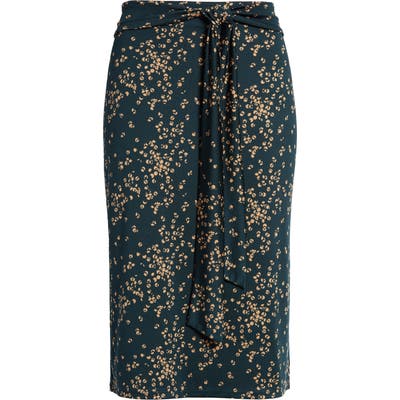 Halogen Tie Front Knit Skirt, Green