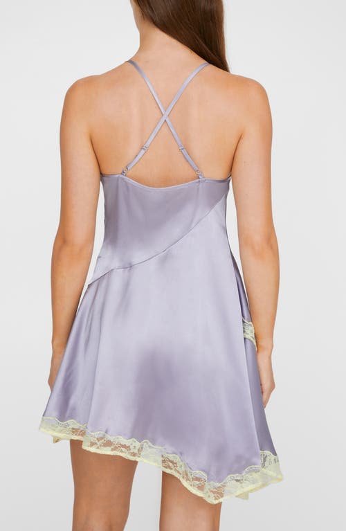 Shop Nasty Gal Lace Trim Satin Minidress In Lilac