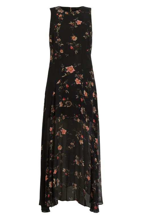 ALLSAINTS ALLSAINTS JULES TANANA FLORAL CHIFFON MIDI DRESS 