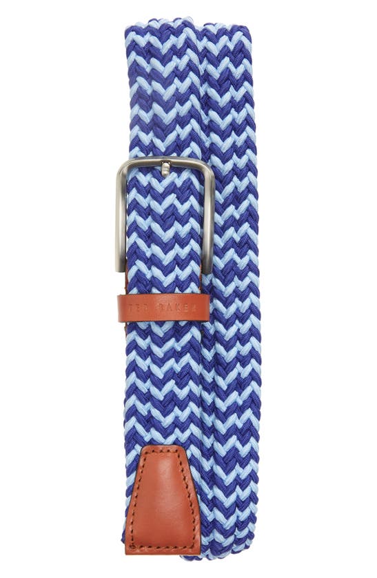 Shop Ted Baker Callen Woven Elastic Belt In Blue