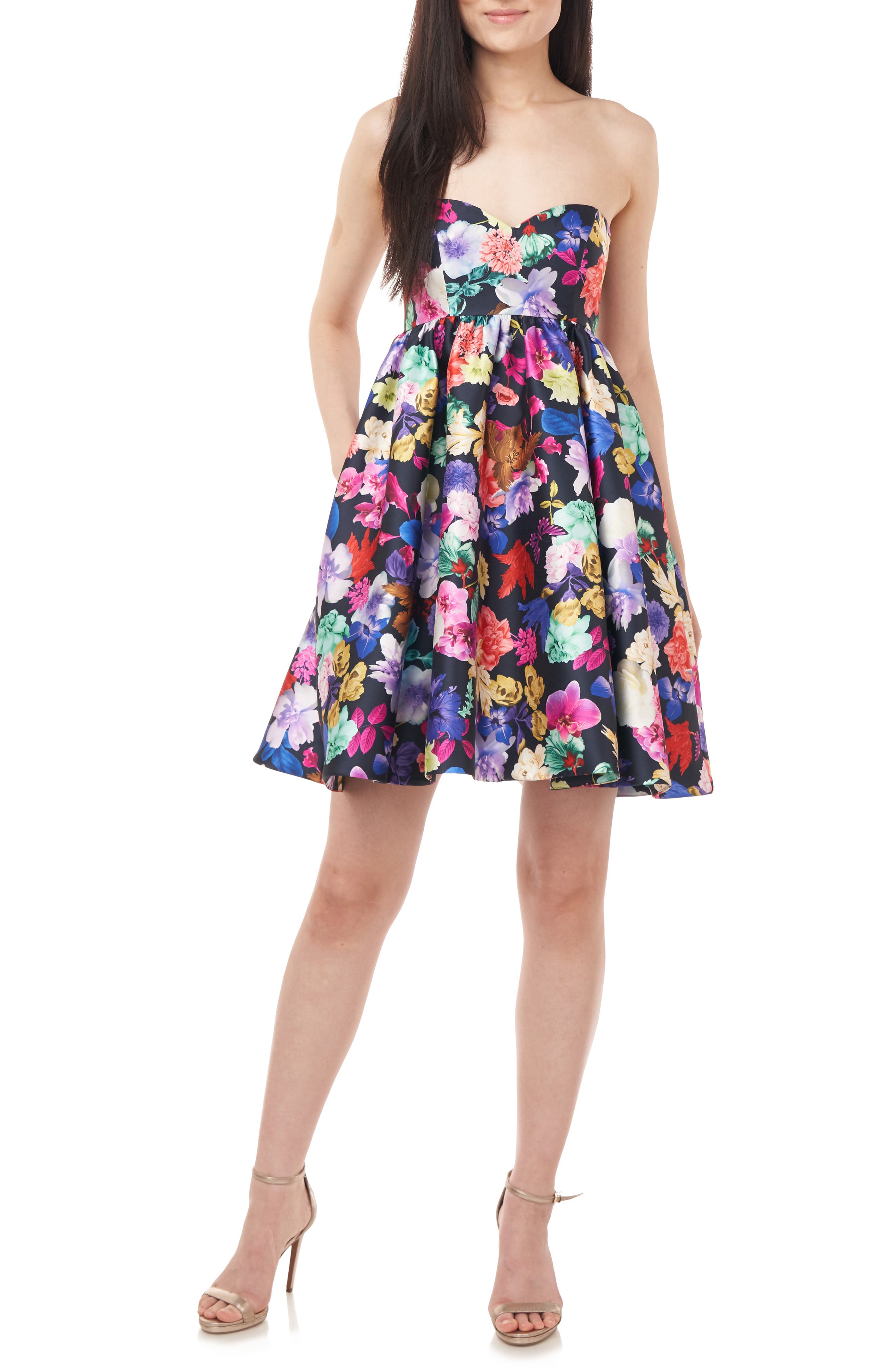 Love by Theia Strapless Babydoll Dress Nordstrom