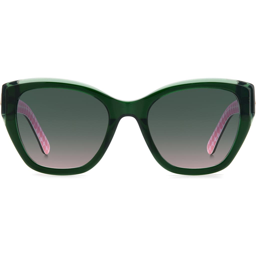 Kate Spade New York Yolanda 51mm Polarized Gradient Cat Eye Sunglasses In Green