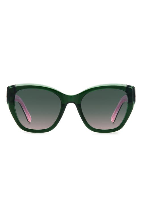 Kate Spade New York Yolanda 51mm Polarized Gradient Cat Eye Sunglasses In Green