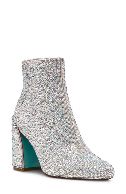 Shop Betsey Johnson Hugo Embellished Bootie In Rhinestone