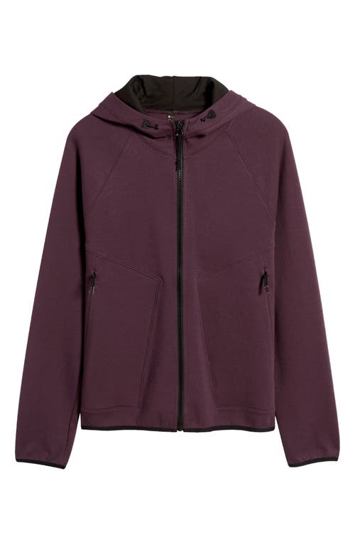 Shop Zella Powertek Full Zip Hoodie In Purple Plum