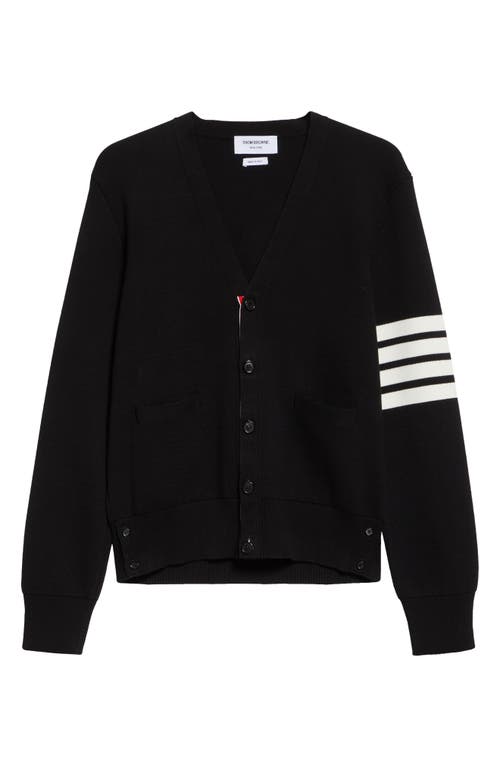 Shop Thom Browne 4-bar Milano Knit Cardigan In Black