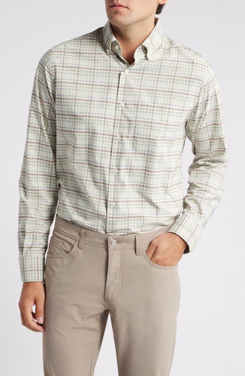 Scott Barber Mélange Plaid Stretch Button-down Shirt In White