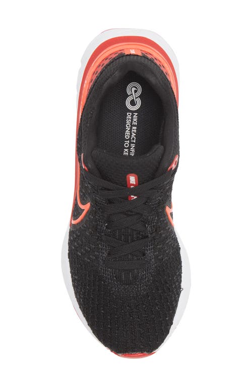 Shop Nike React Infinity Flyknit Running Shoe In Black/bright Crimson/red