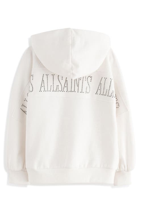 Shop Allsaints Sm By  Kids' Embellished Graphic Hoodie In White