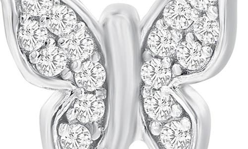 SUZY LEVIAN SUZY LEVIAN STERLING SILVER PAVÉ CZ BUTTERFLY STUD EARRINGS
