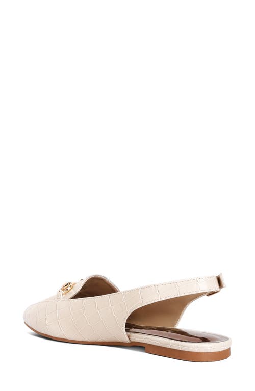 London Rag Trempe Croc Slingback Flat Sandals In Taupe