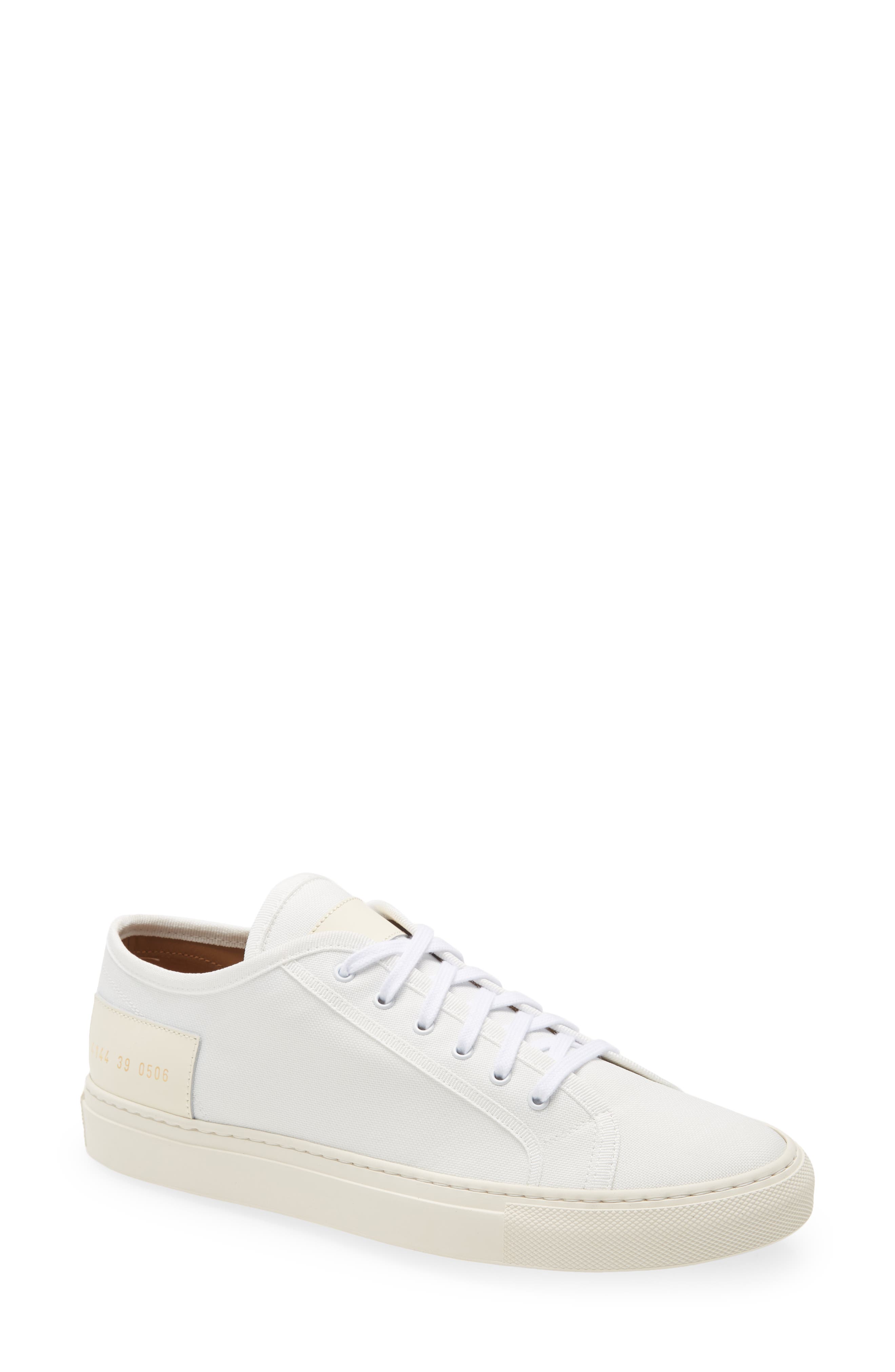 Common Projects Tournament Low Recycled Nylon Sneaker in White/Natural at Nordstrom, Size 5Us