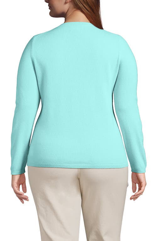 Shop Lands' End Plus Size Cashmere Sweater In Pale Aqua Ice