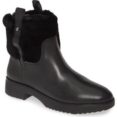 Fitflop Mimie Genuine Shearling Trim Bootie- Black