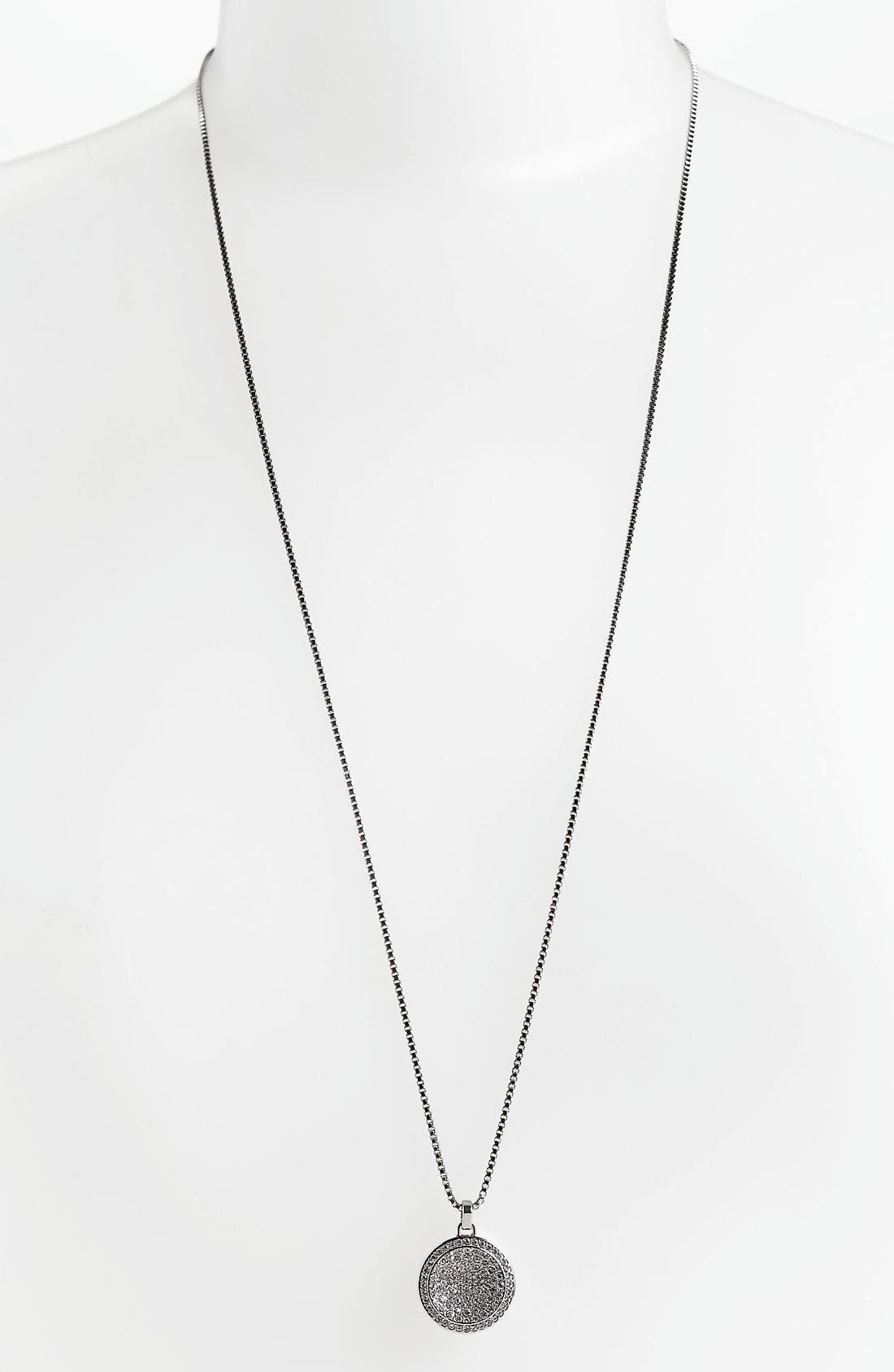 michael kors branded disc necklace