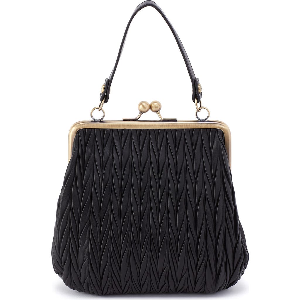 Hobo Alba Leather Frame Crossbody Bag In Black