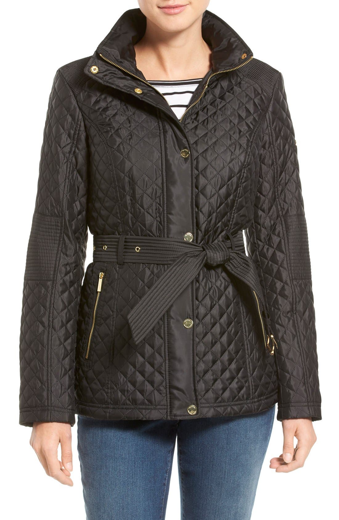 MICHAEL Michael Kors Belted Quilted Jacket Nordstrom