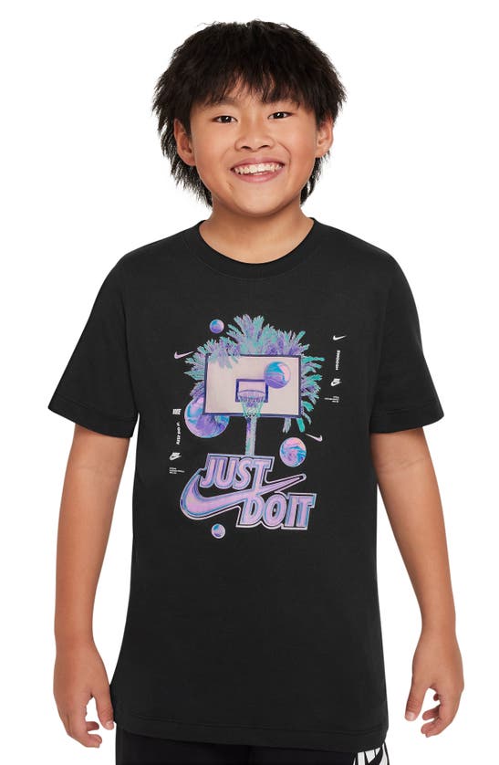 Shop Nike Kids' Jdi Graphic T-shirt In Black
