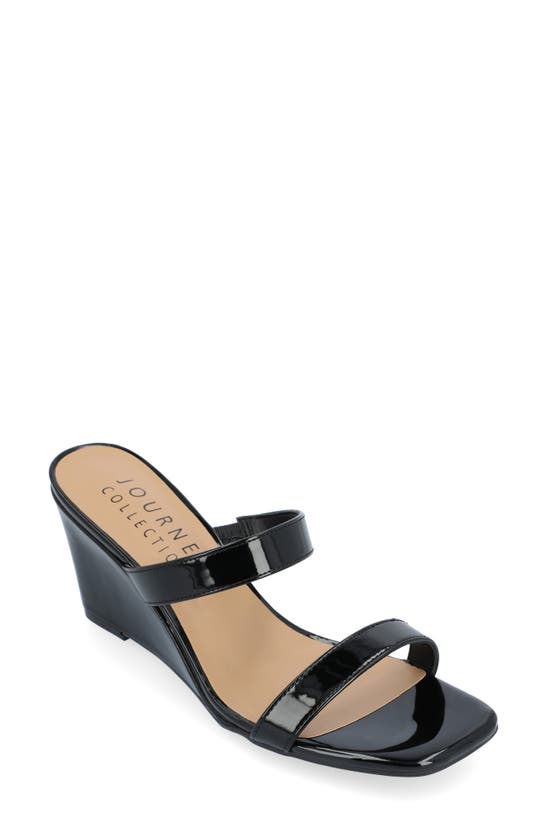 Journee Collection Tru Comfort Foam Clover Wedge Sandal In Black