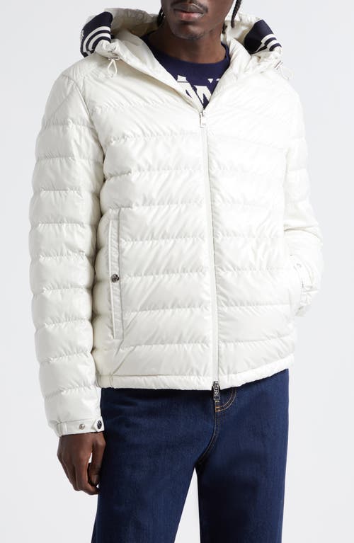 Moncler Cornour Hooded Down Puffer Jacket Silk White at Nordstrom,