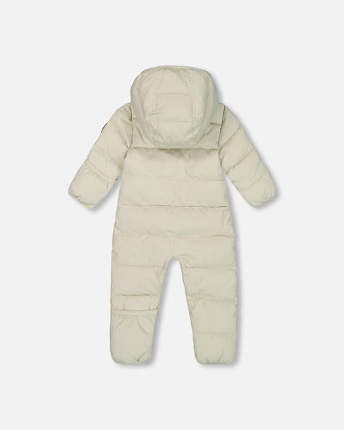 Shop Deux Par Deux Baby Unisex One-piece Compressible Snowsuit White For Baby In Silver Birch