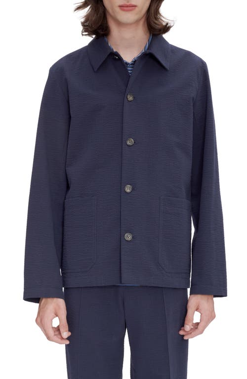 A. P.C. Vincent Goffered Cotton Button-Up Shirt Jacket Dark Navy at Nordstrom, Us