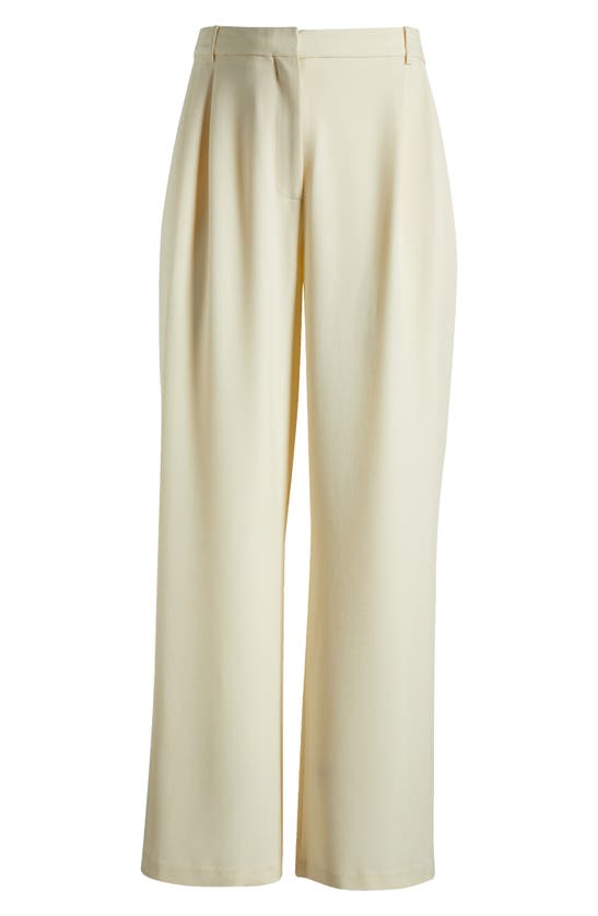 Nordstrom Pleat Front Wide Leg Pants In Ivory Birch