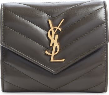 Saint Laurent Cassandre Matelassé Leather Wallet on Chain