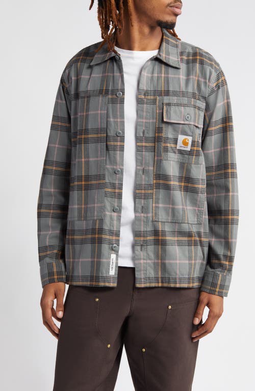 Carhartt Work Progress Hadley Plaid Cotton Flannel Button-Up Shirt Check at Nordstrom,