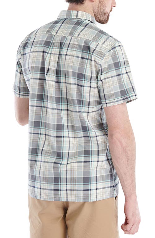 Barbour Embleton Plaid Short Sleeve Cotton Button-up Shirt In Aqua