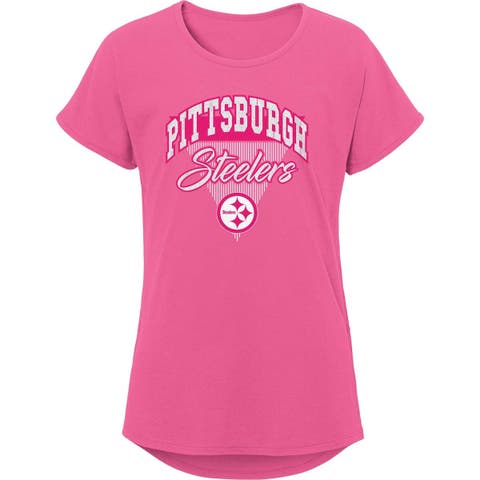 Girls Youth Pink New York Giants Playtime Dolman T-Shirt