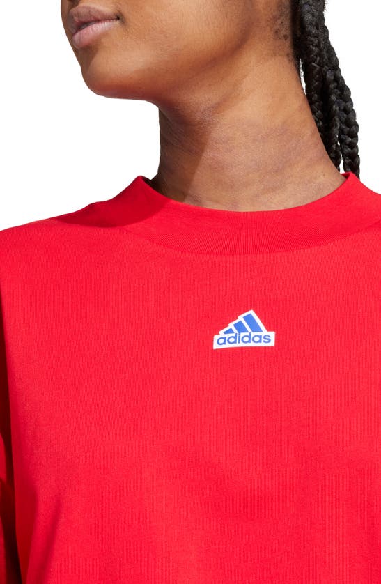 Shop Adidas Originals Adidas Future Icons 3-stripes Cotton T-shirt In Better Scarlet