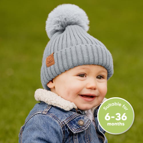 Keababies 2-pack Pom Knitted Beanie In Cloud