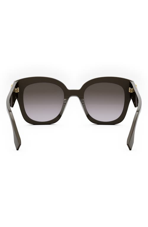 Shop Fendi ' First 63mm Square Sunglasses In Shiny Dark Brown/brown