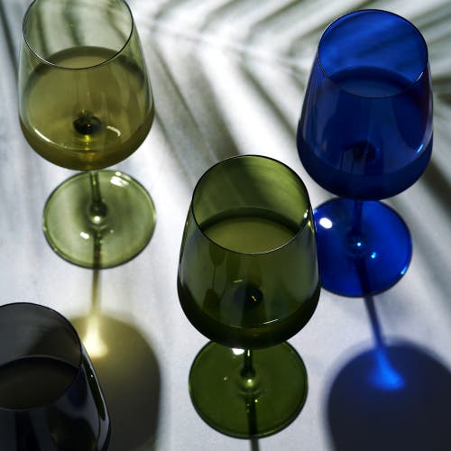 Viski Reserve Nouveau Crystal Wine Glasses Set Of 4 In Seaside