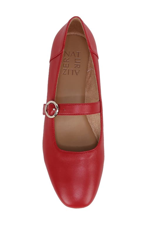 Naturalizer Kelly Mary-jane Flats In Crimson Red Leather