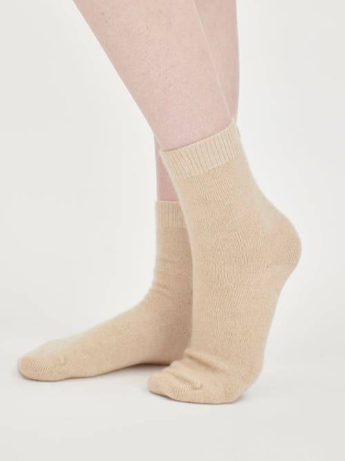 Gobi Cashmere Basic Socks In Beige