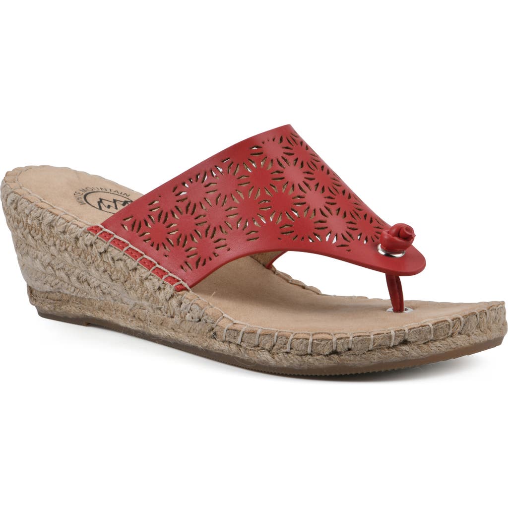 Shop White Mountain Footwear Beaux Espadrille Wedge Sandal In Cruella Red/smooth