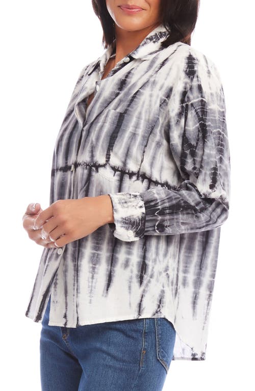 Shop Karen Kane Tie Dye Cotton Lawn Button-up Shirt