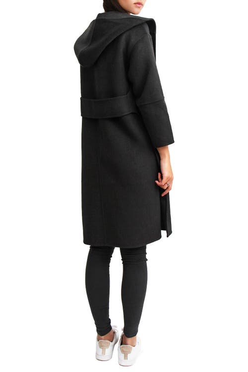 Shop Belle & Bloom Walk This Way Wool Blend Oversized Coat In Pure Black