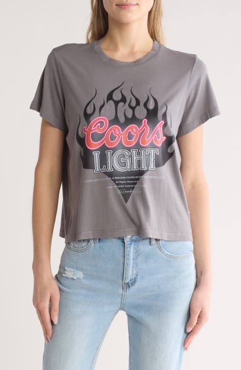 Coors Light Flames Graphic Print T-Shirt