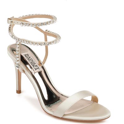 Badgley Mischka Claudette Crystal Embellished Sandal- Ivory