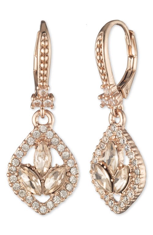 Marchesa Crystal Single Drop Earrings in Rgld/Silk at Nordstrom