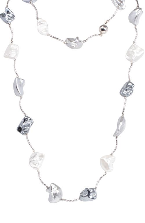 Saachi Rhodium Pearl Necklace In Ivory