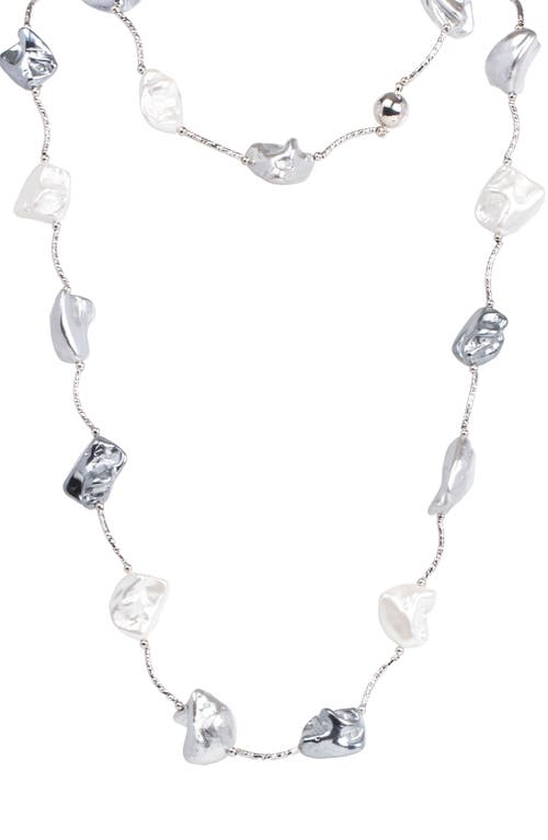 Shop Saachi Baroque Pearl Long Necklace In Ivory