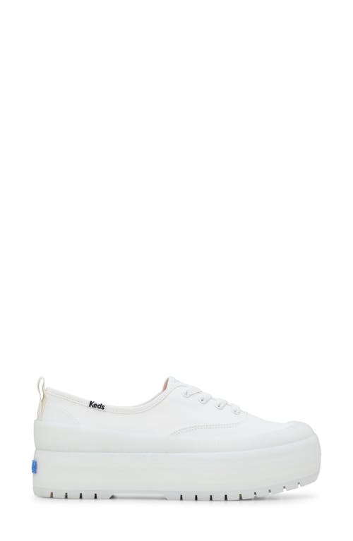 Keds Women's The Platform Lug Weatherized Splash Canvas Canvas Sneakers In White