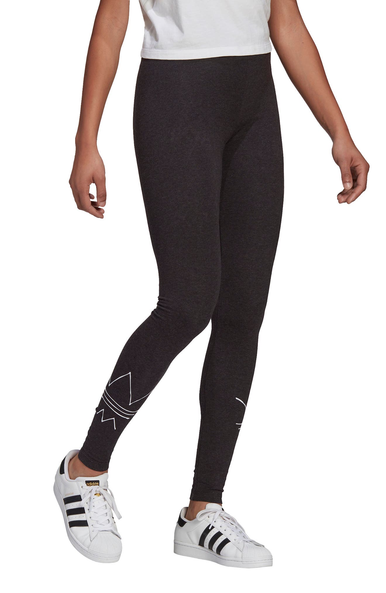 melange black leggings