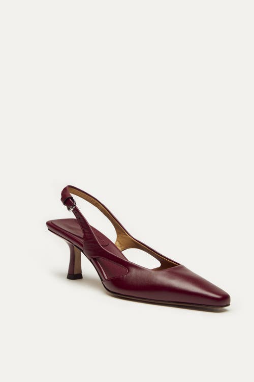 Want Les Essentiels De La Vie Want Les Essentiels Holton Smooth Leather Slingback Heels In Dark Cherry